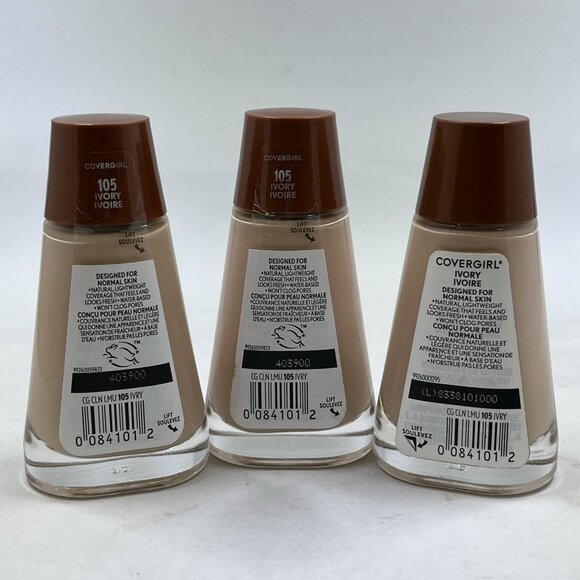 Covergirl Clean Liquid Foundation 105 Ivory Lot of 3 New - Picture 5 of 5